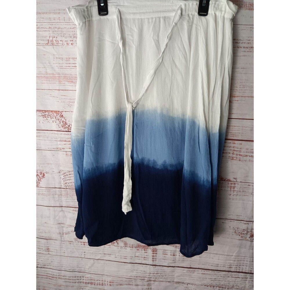 Cato Midi Skirt Women’s Large Umbre Blue/White Elastic Waist